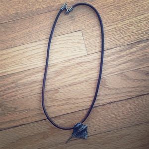 Stingray Necklace on Leather Chain